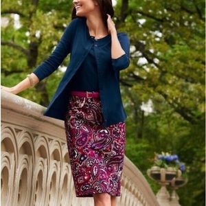 Talbots pencil skirt paisley print size 4
